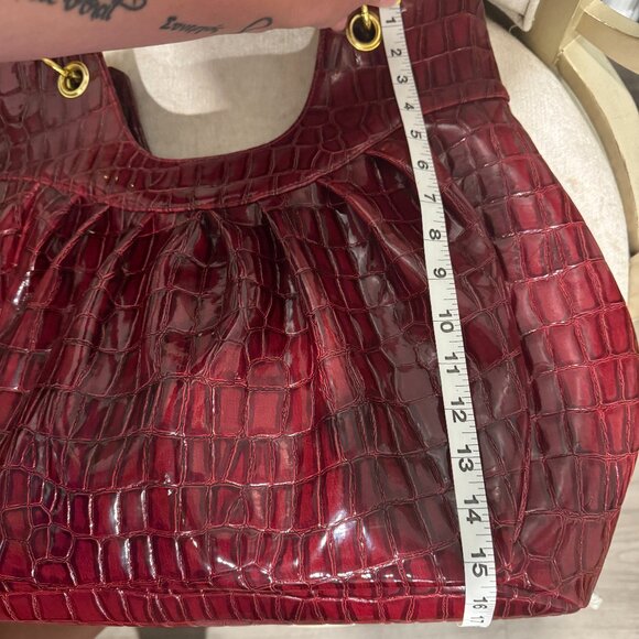 UE Red Faux Crocodile Print Bag W/Gold Hardware - Picture 9 of 13